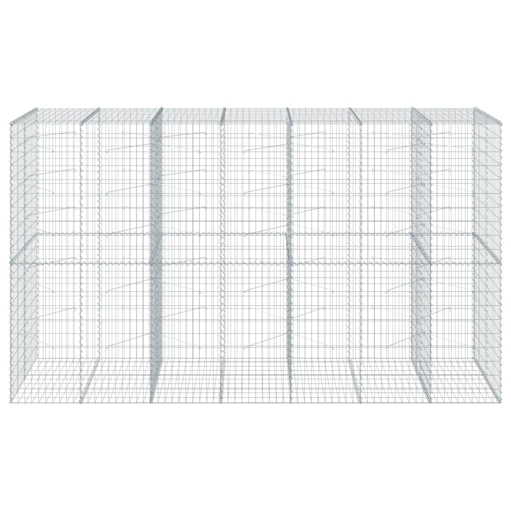 Cesto Gabbione con Copertura 350x100x200 cm in Ferro Zincato