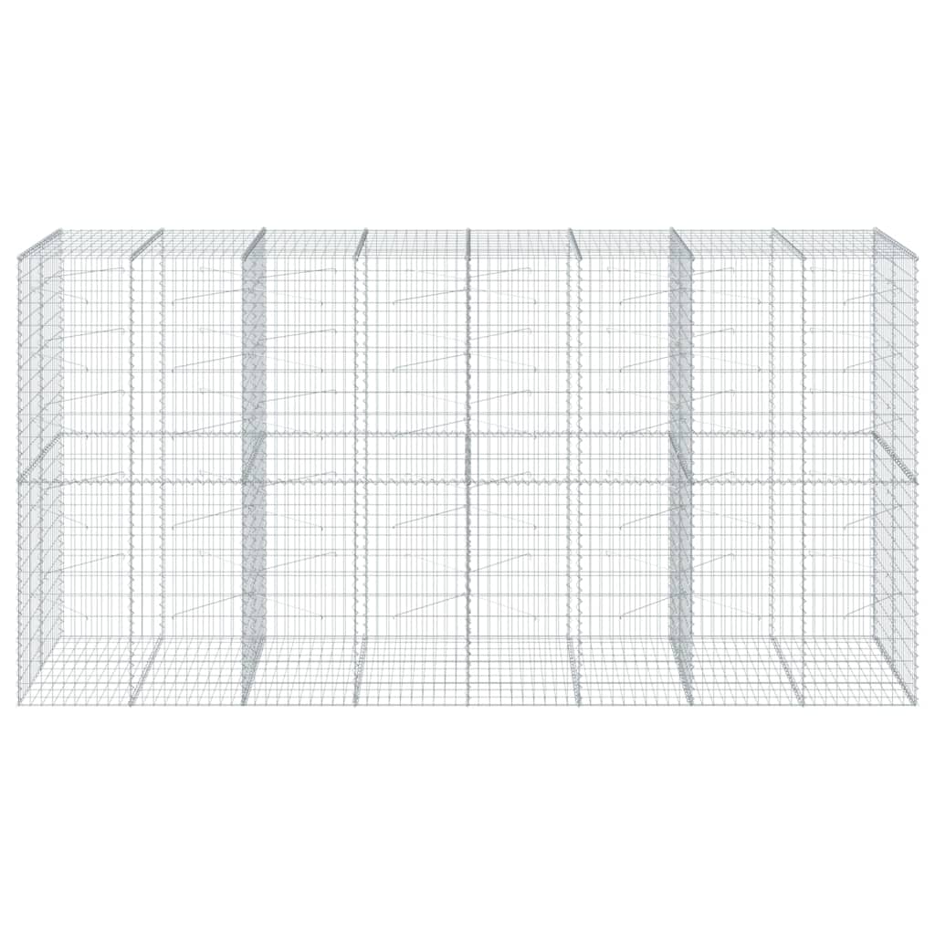 Cesto Gabbione con Copertura 400x100x200 cm in Ferro Zincato