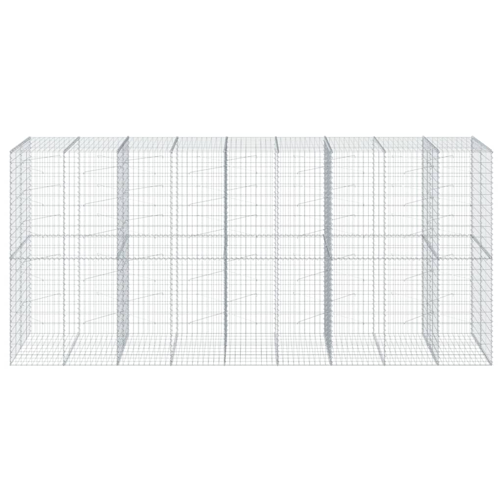 Cesto Gabbione con Copertura 450x100x200 cm in Ferro Zincato