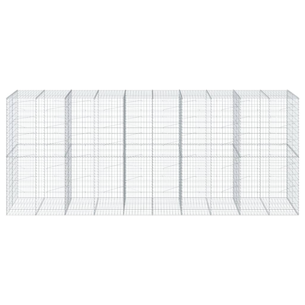 Cesto Gabbione con Copertura 500x100x200 cm in Ferro Zincato