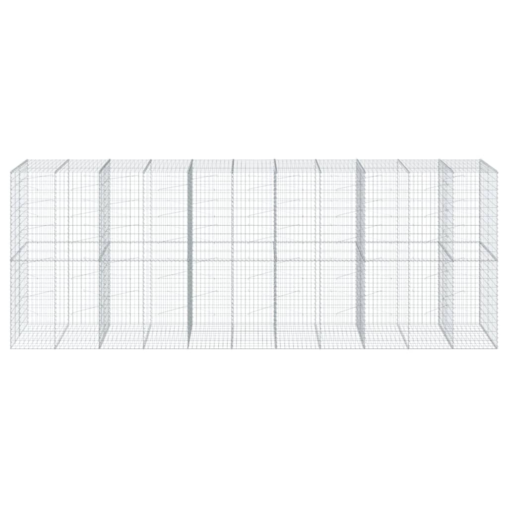 Cesto Gabbione con Copertura 550x100x200 cm in Ferro Zincato