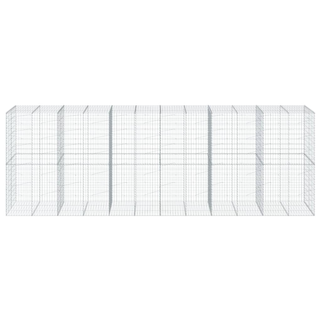 Cesto Gabbione con Copertura 600x100x200 cm in Ferro Zincato