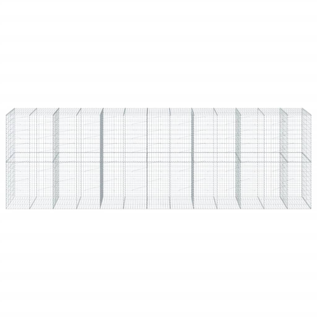 Cesto Gabbione con Copertura 650x100x200 cm in Ferro Zincato