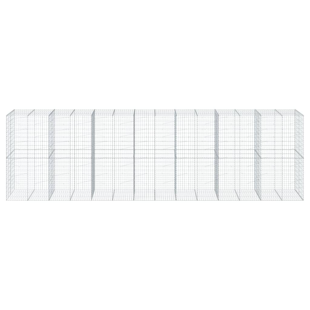 Cesto Gabbione con Copertura 700x100x200 cm in Ferro Zincato