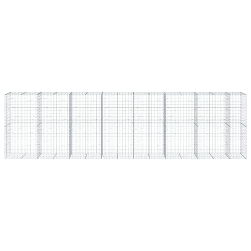 Cesto Gabbione con Copertura 750x100x200 cm in Ferro Zincato