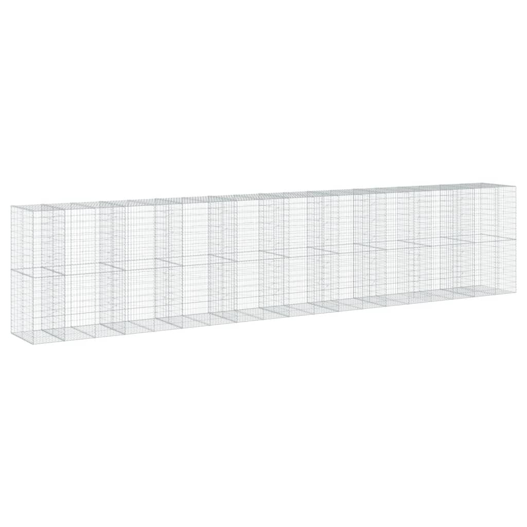 Cesto Gabbione con Copertura 950x100x200 cm in Ferro Zincato