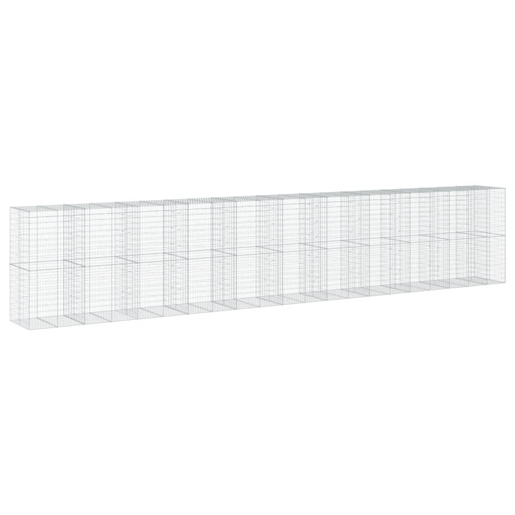 Cesto Gabbione con Copertura 1050x100x200 cm in Ferro Zincato