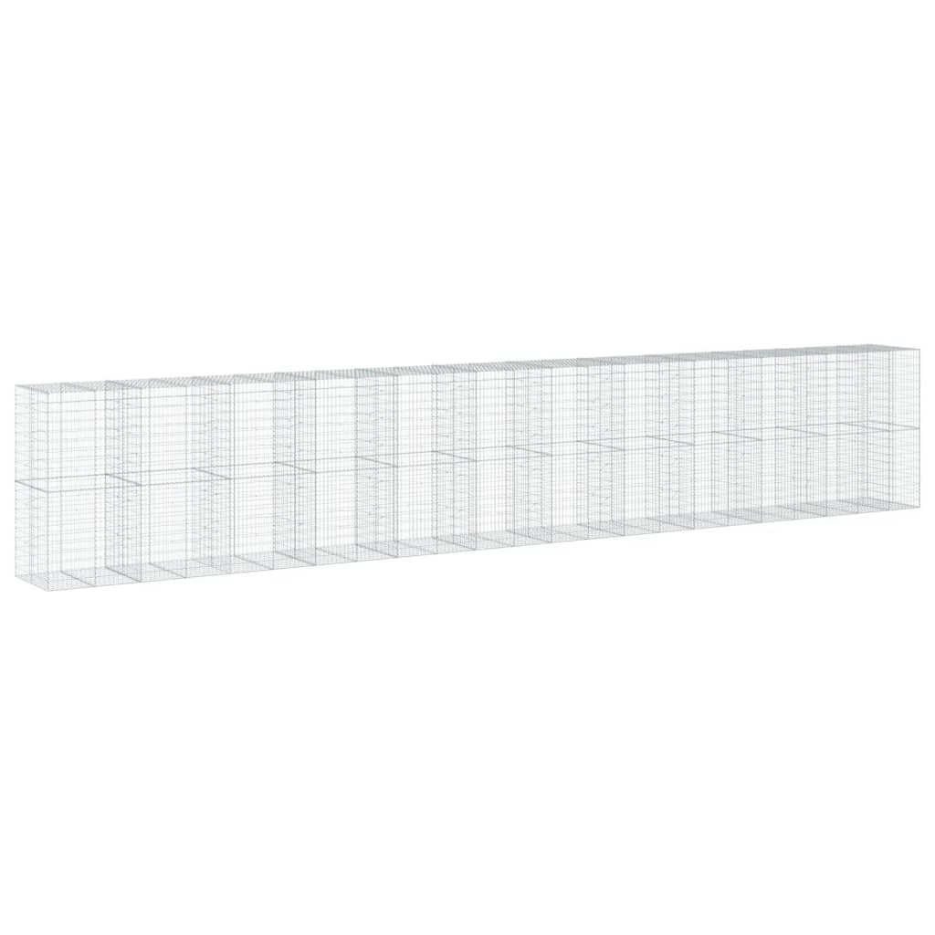 Cesto Gabbione con Copertura 1150x100x200 cm in Ferro Zincato