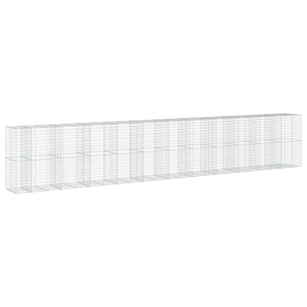 Cesto Gabbione con Copertura 1150x100x200 cm in Ferro Zincato