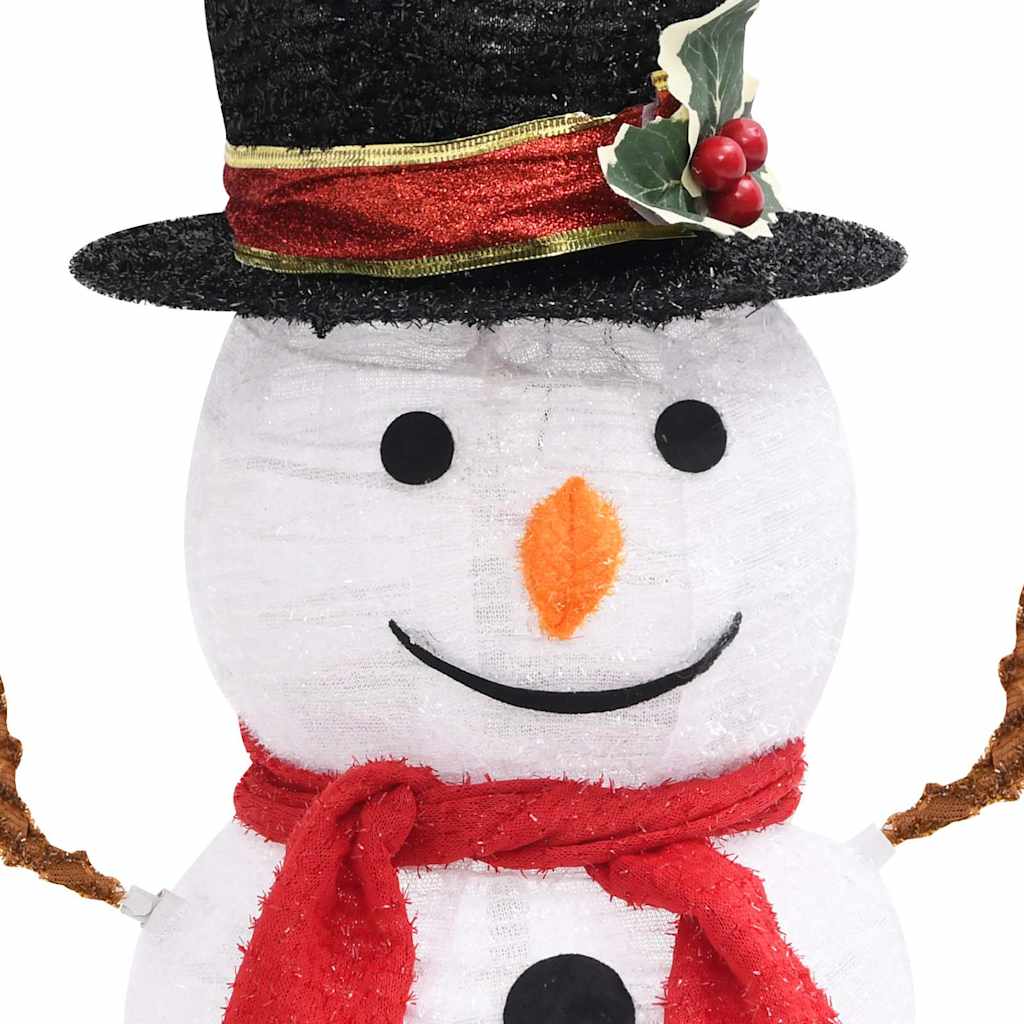 Figura Natalizia Pupazzo di Neve a LED Tessuto Pregiato 60 cm