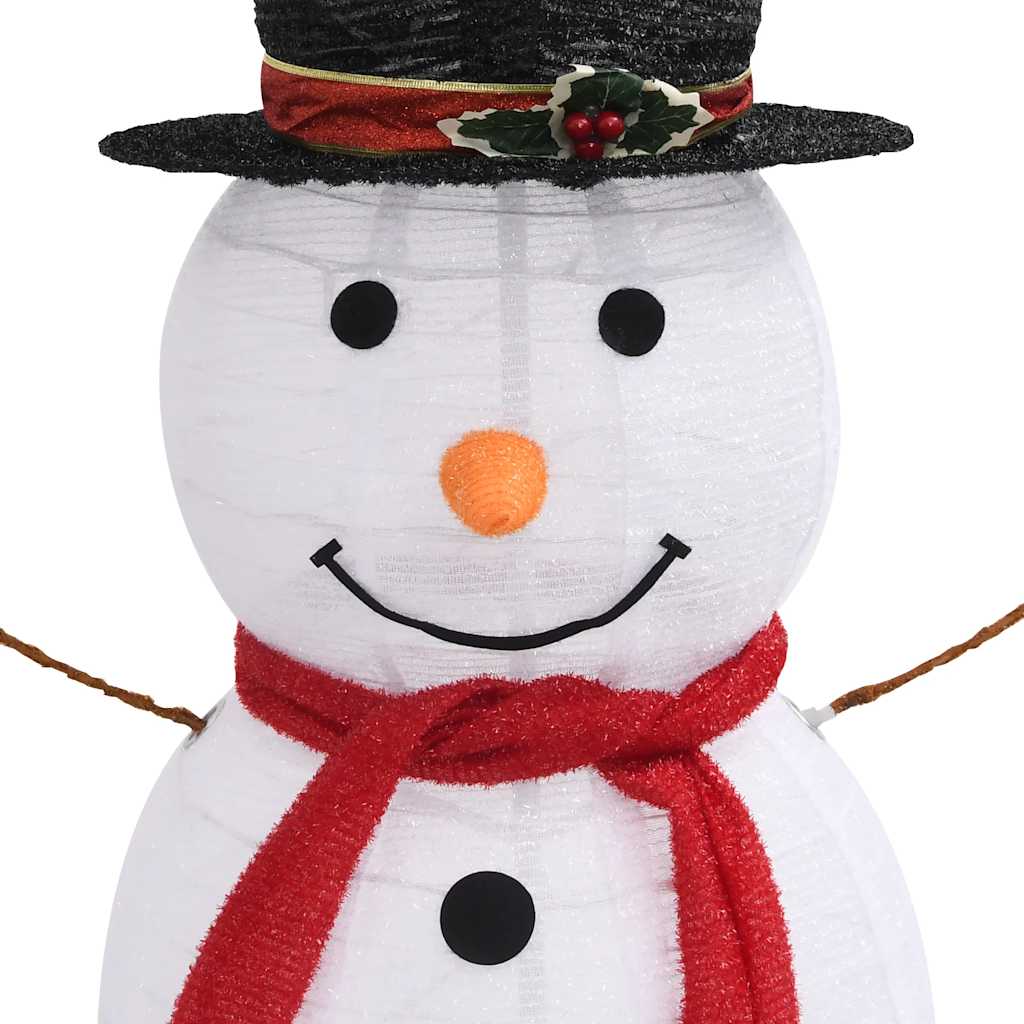 Figura Natalizia Pupazzo di Neve a LED Tessuto Pregiato 120 cm