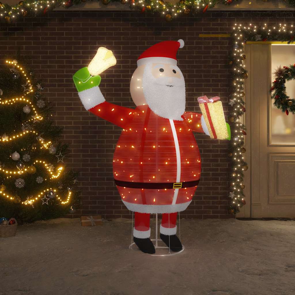 Figura Decorativa Babbo Natale con LED Tessuto Lusso 180 cm