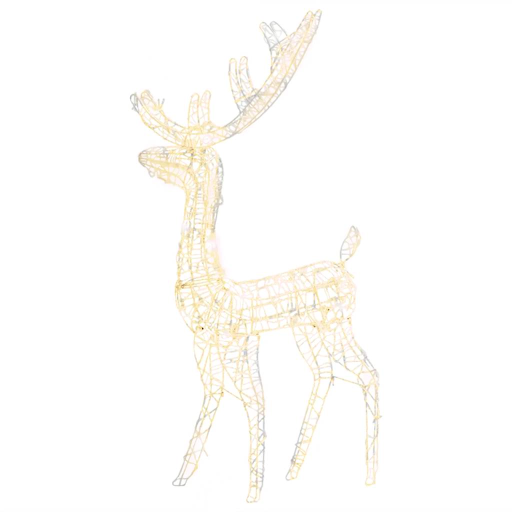 Decorazione Natalizia Acrilico Renna 140 LED 128cm Bianco Caldo