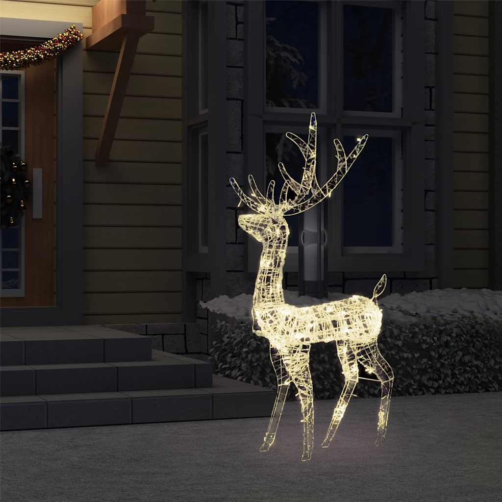 Decorazione Natalizia Acrilico Renna 140 LED 128cm Bianco Caldo