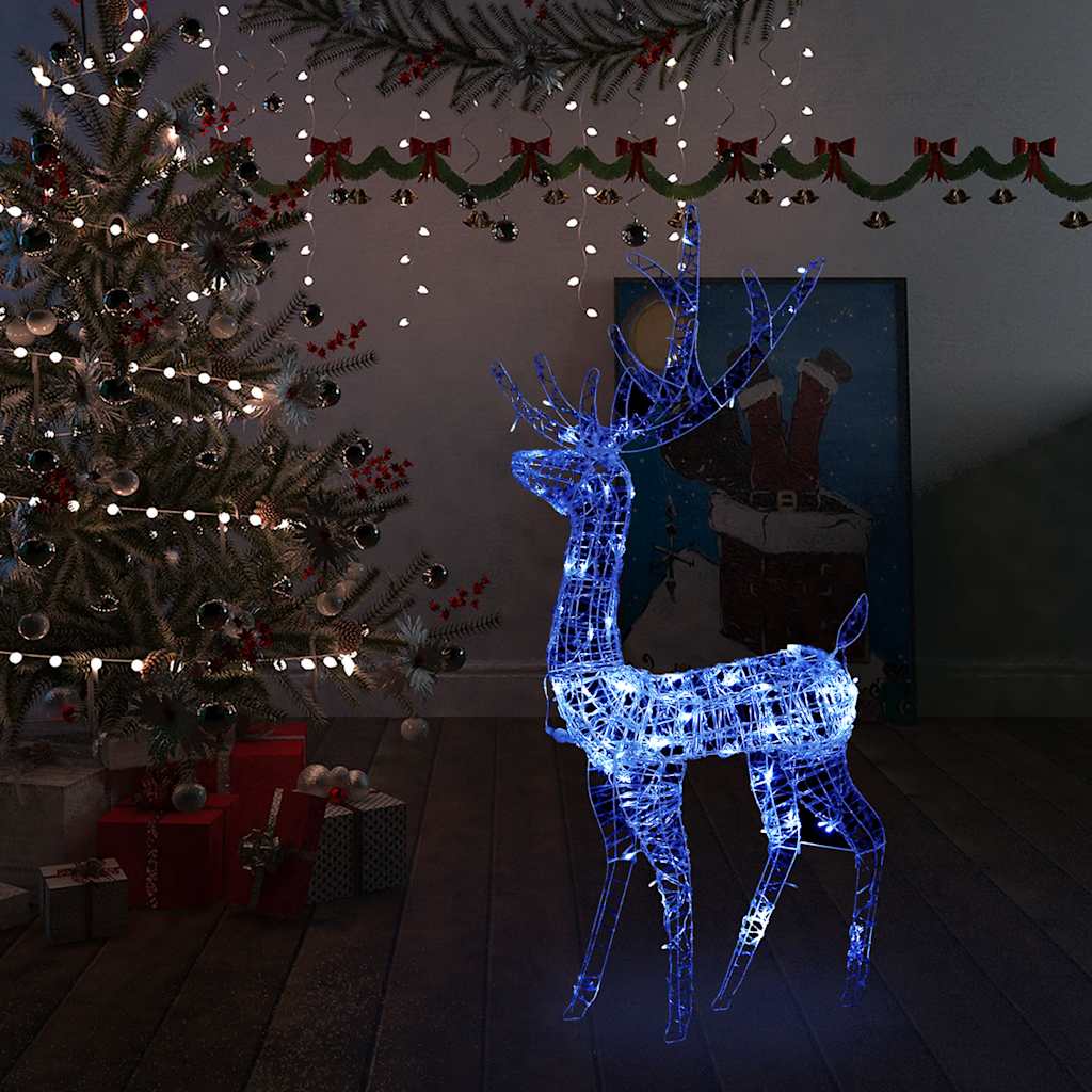 Decorazione Natalizia in Acrilico Renna 140 LED 128 cm Blu