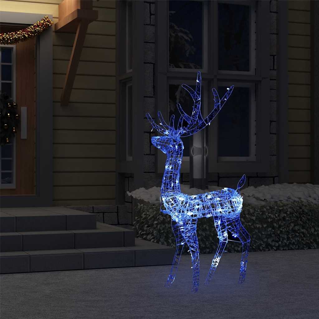 Decorazione Natalizia in Acrilico Renna 140 LED 128 cm Blu