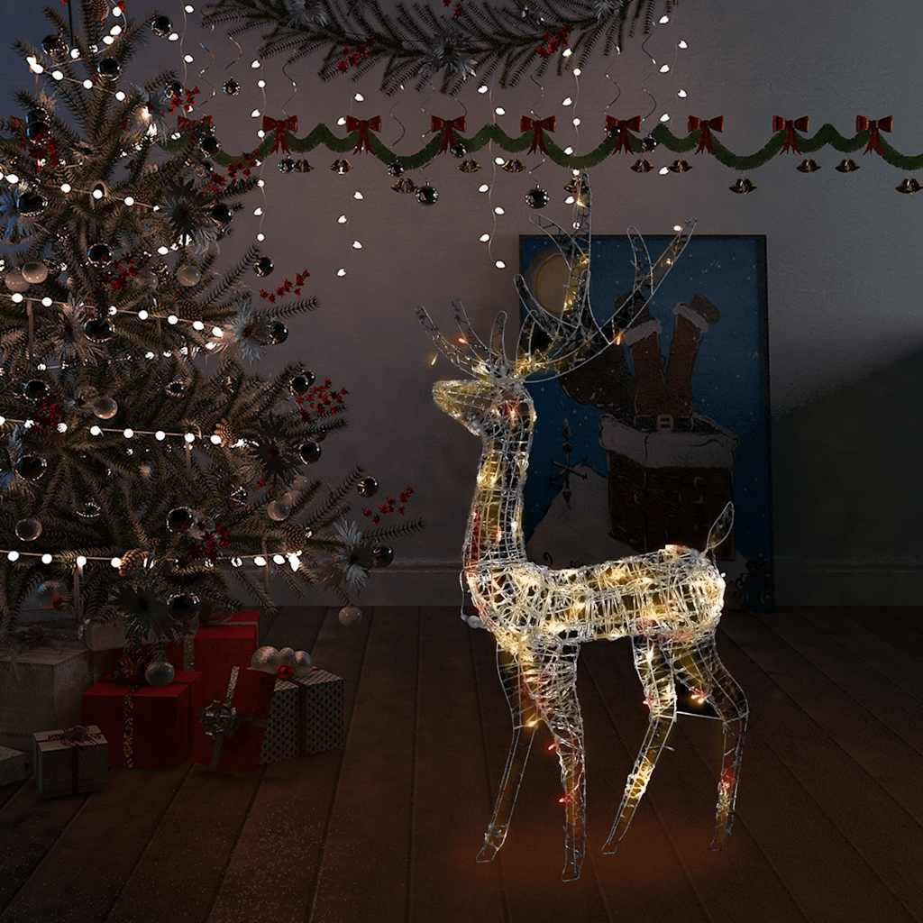 Decorazione Natalizia Acrilico Renna 140 LED 128 cm Multicolore