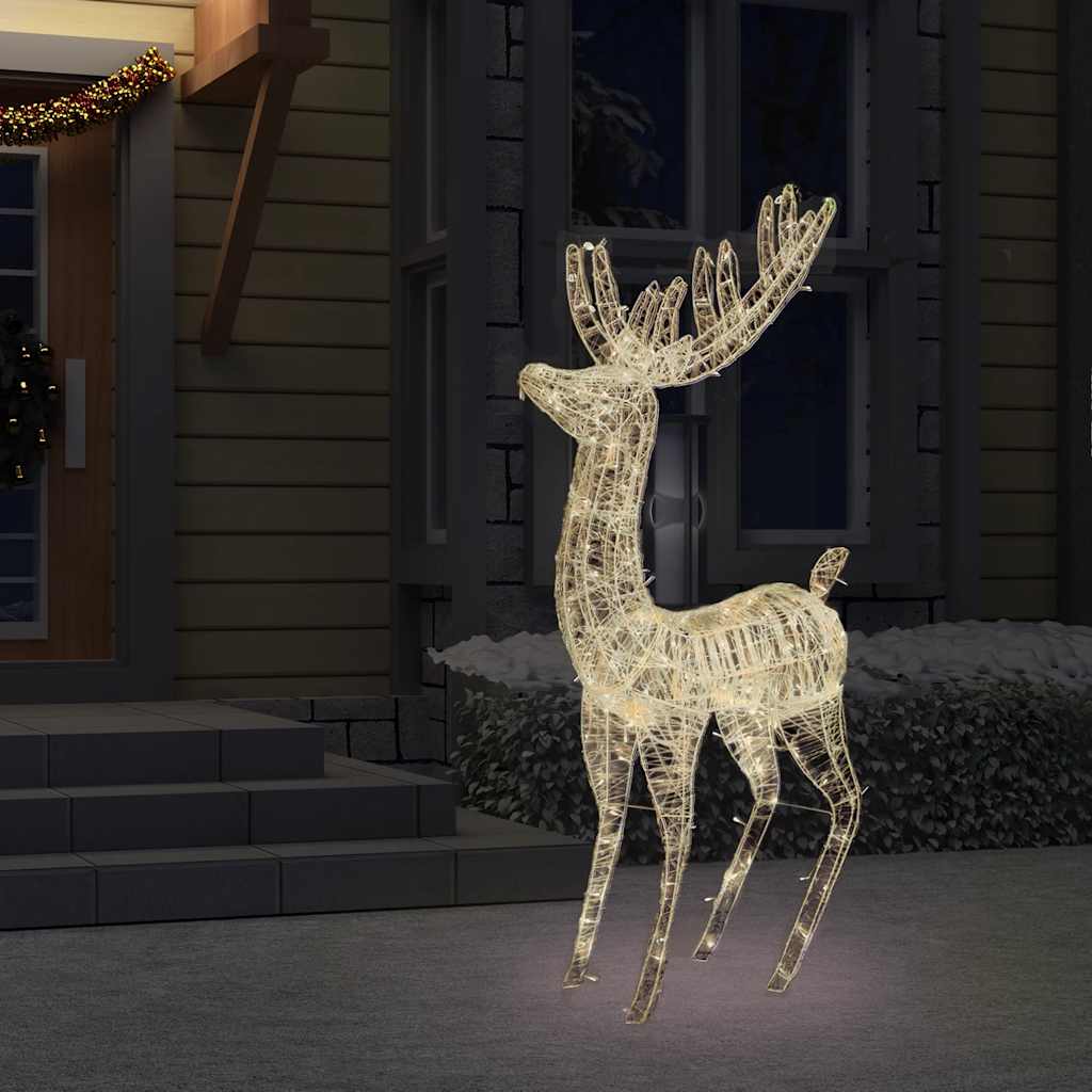 Renna di Natale XXL in Acrilico 250 LED 180 cm Bianco Caldo