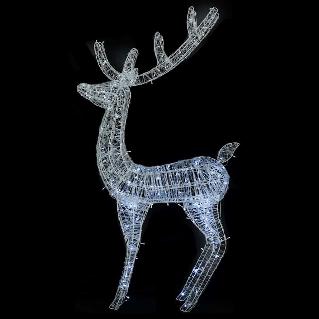 Renne di Natale XXL in Acrilico 250 LED 180cm Bianco Freddo