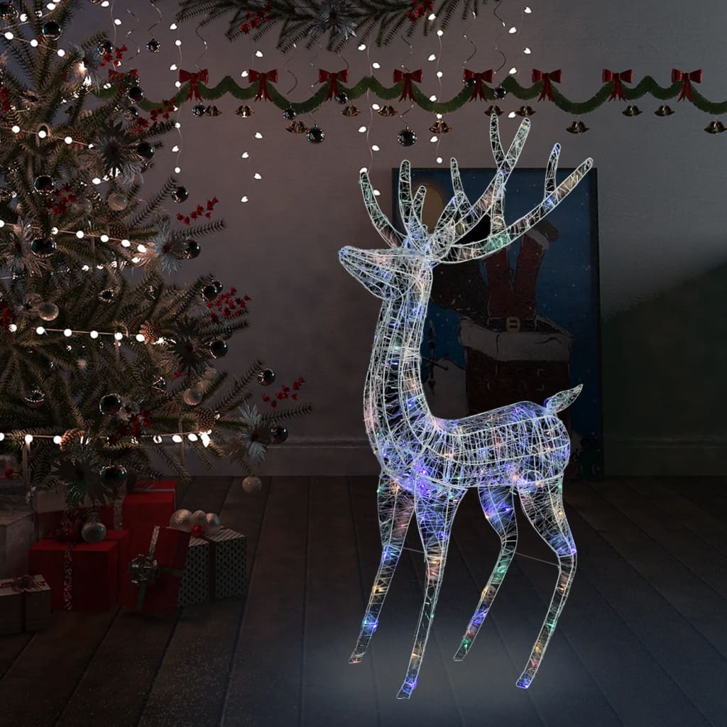 Renne di Natale XXL in Acrilico 250 LED 180 cm Colorata