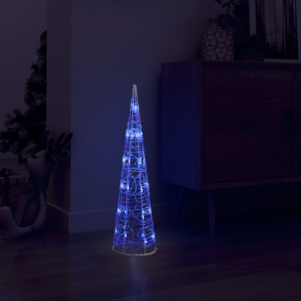 Piramide Decorativa Cono di Luce LED Acrilico Blu 60 cm