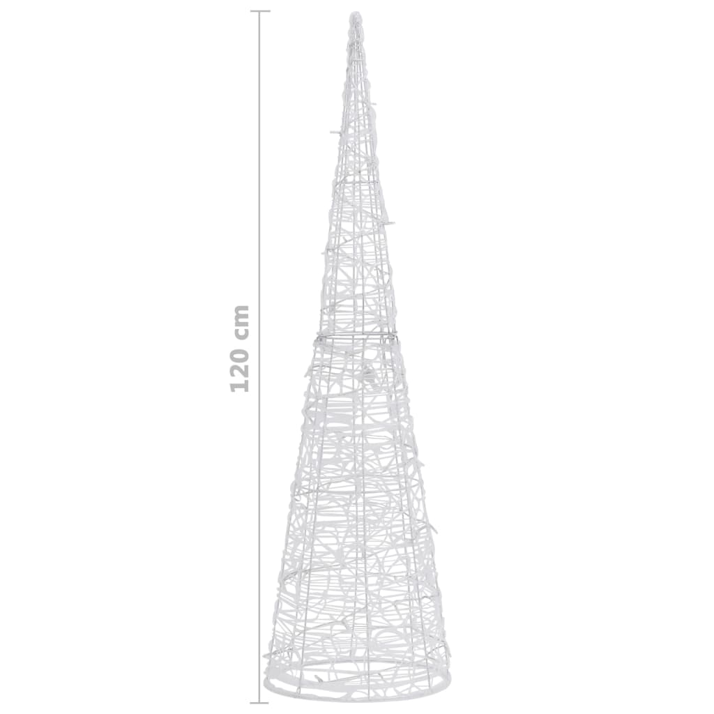 Piramide Decorativa Cono Luce LED Acrilico Bianco Freddo 120 cm