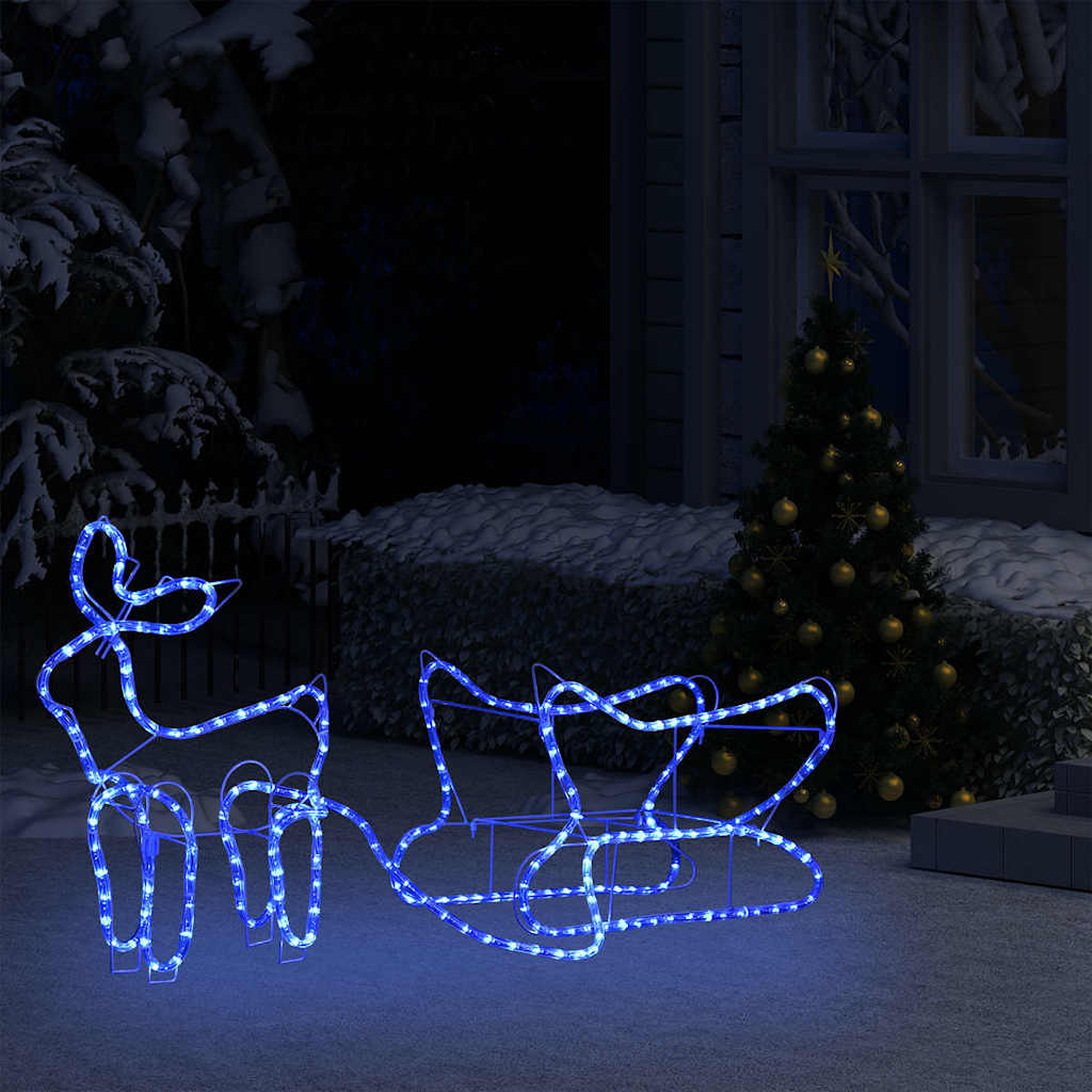 Renne e Slitta Decorazione Natalizia per Esterni 252 LED