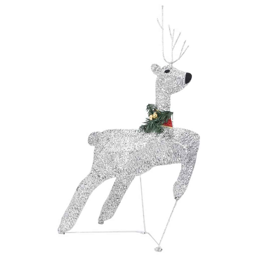 Renne e Slitta di Natale Decorazione da Esterni 100 LED Argento