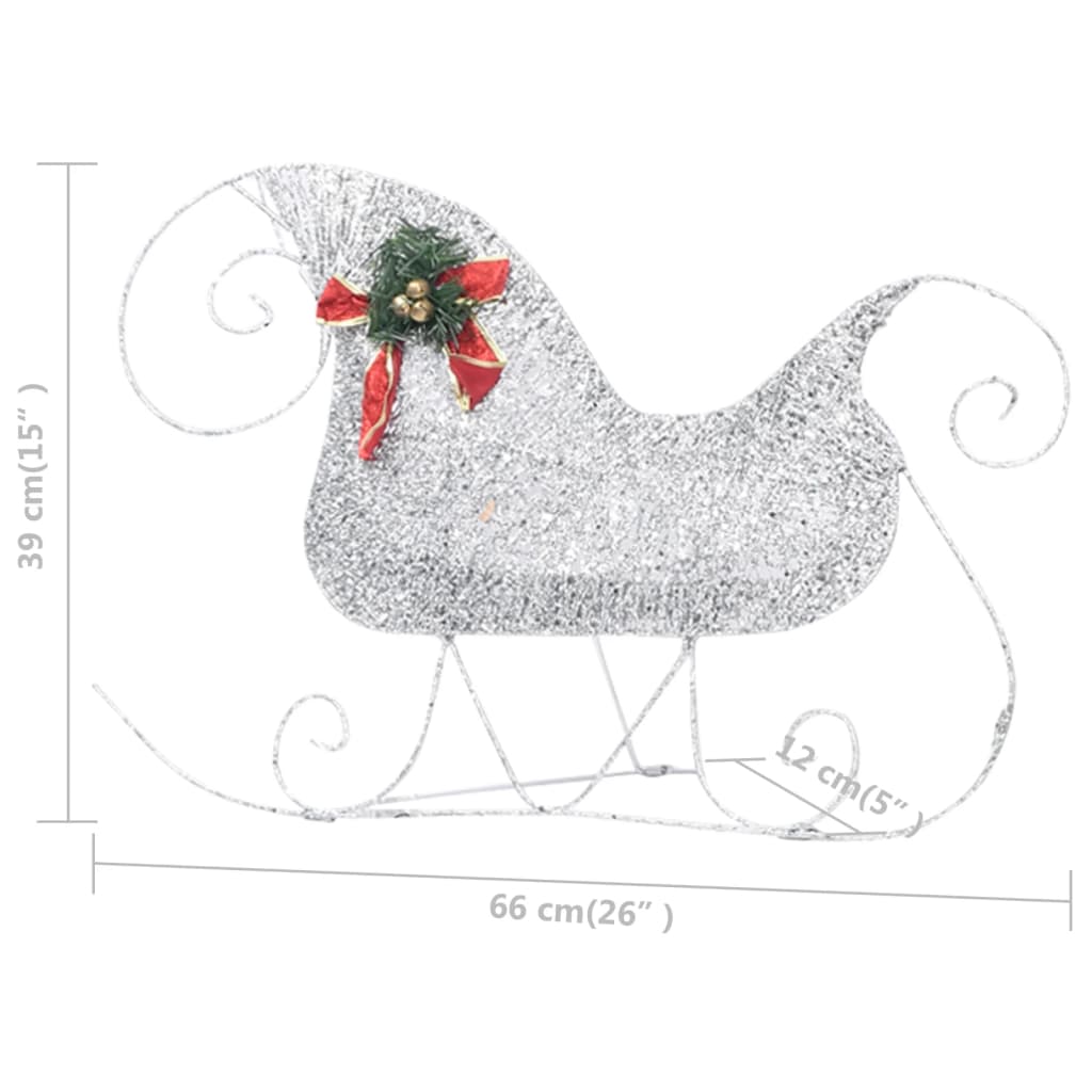 Renne e Slitta di Natale Decorazione da Esterni 100 LED Argento