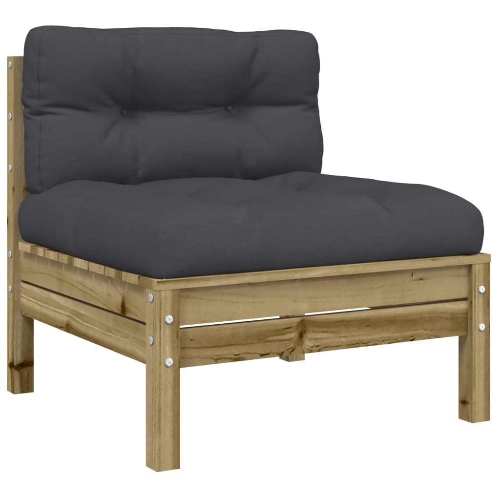 Set Divani da Giardino 4pz con Cuscini Legno Impregnato di Pino