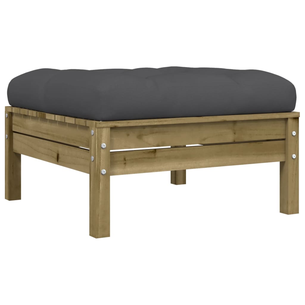 Set Divani da Giardino 4pz con Cuscini Legno Impregnato di Pino