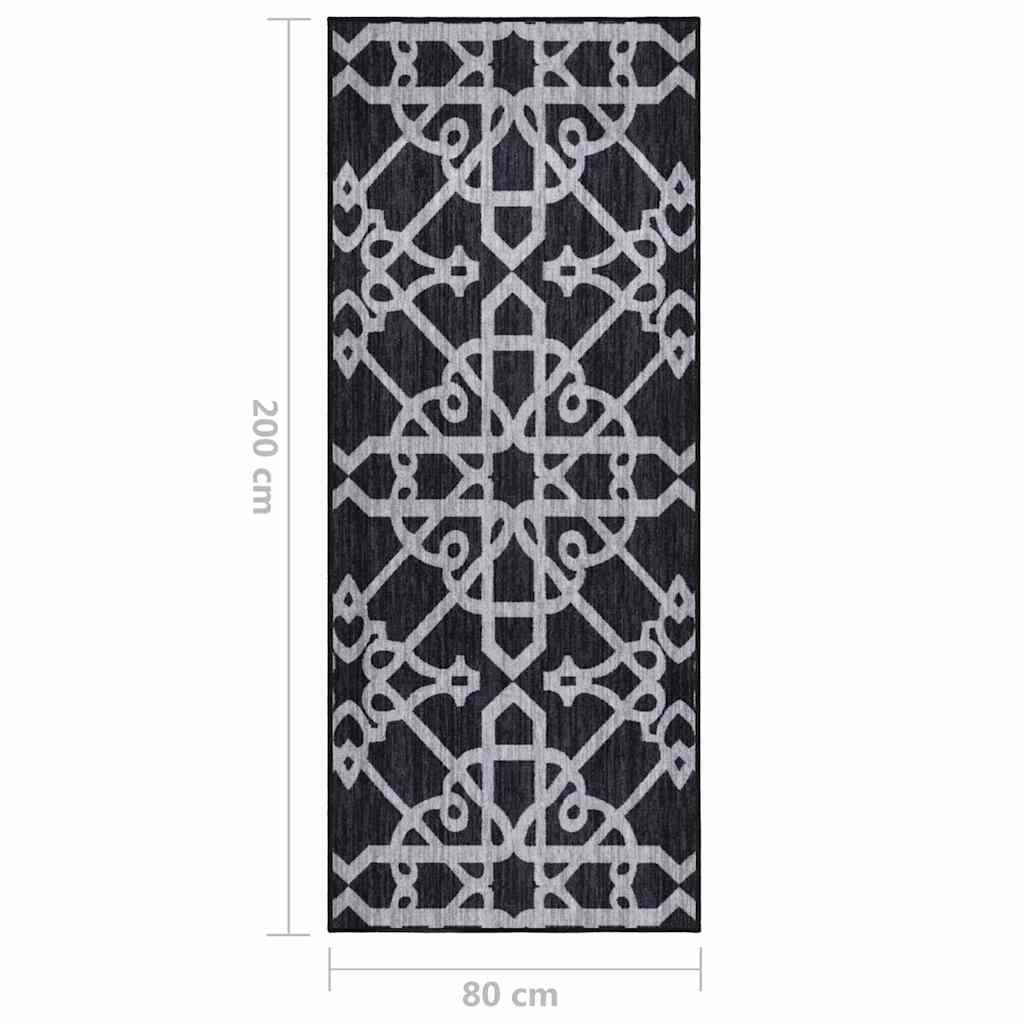 Tappeto Corsia Nero 80x200 cm