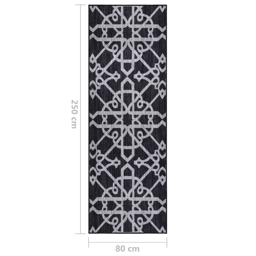Tappeto Corsia Nero 80x250 cm