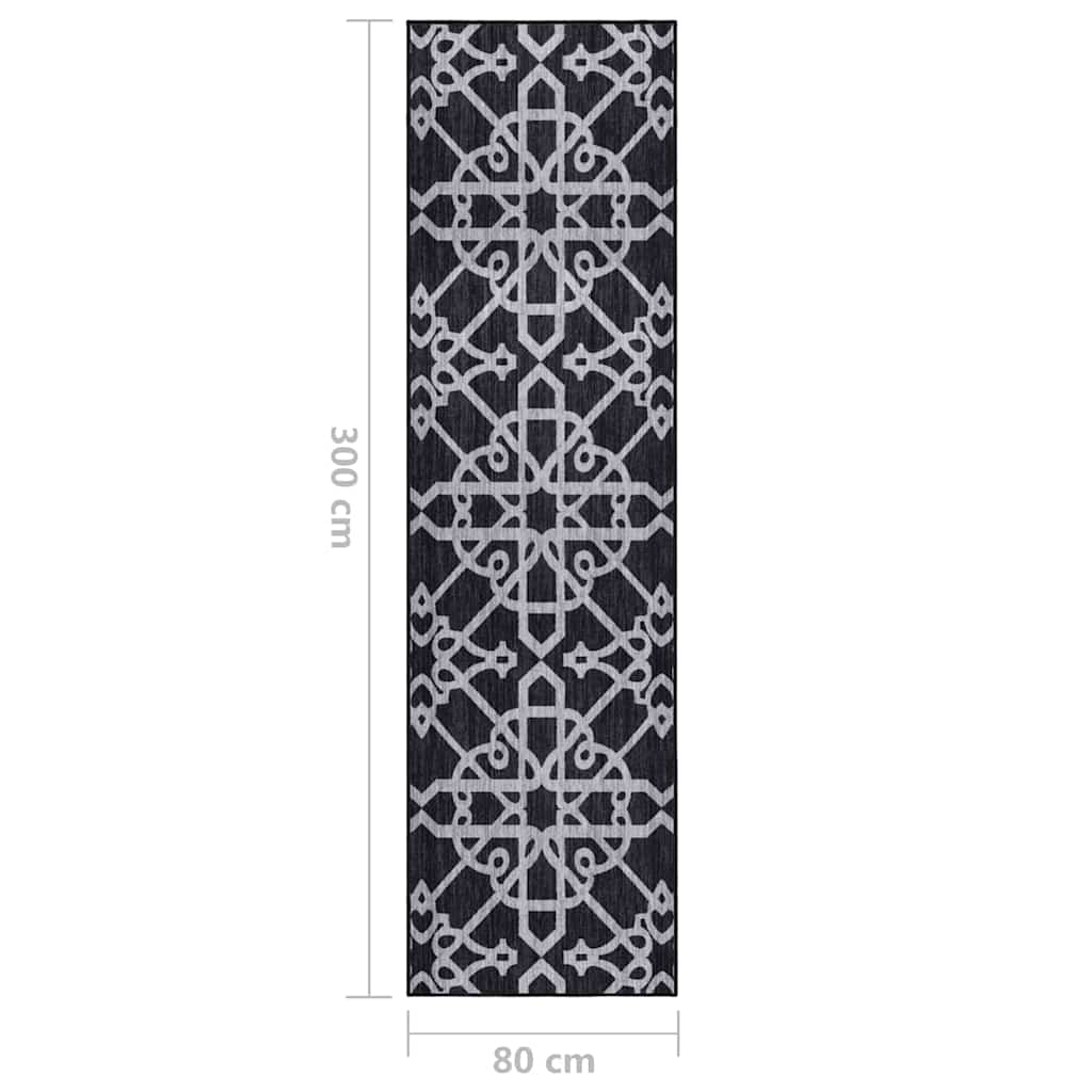 Tappeto Corsia Nero 80x300 cm