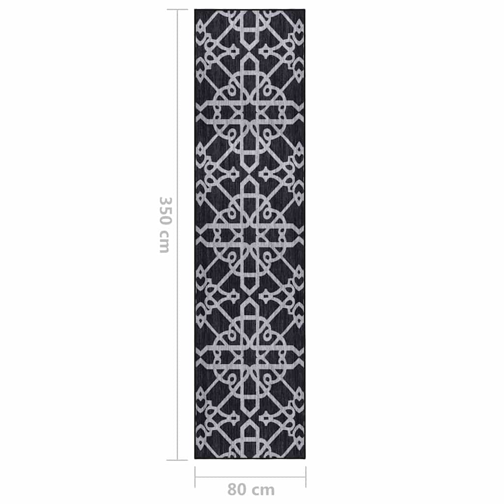 Tappeto Corsia Nera 80x350 cm