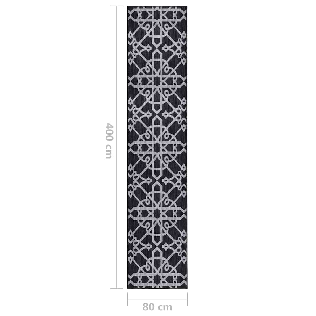 Tappeto Corsia Nera 80x400 cm