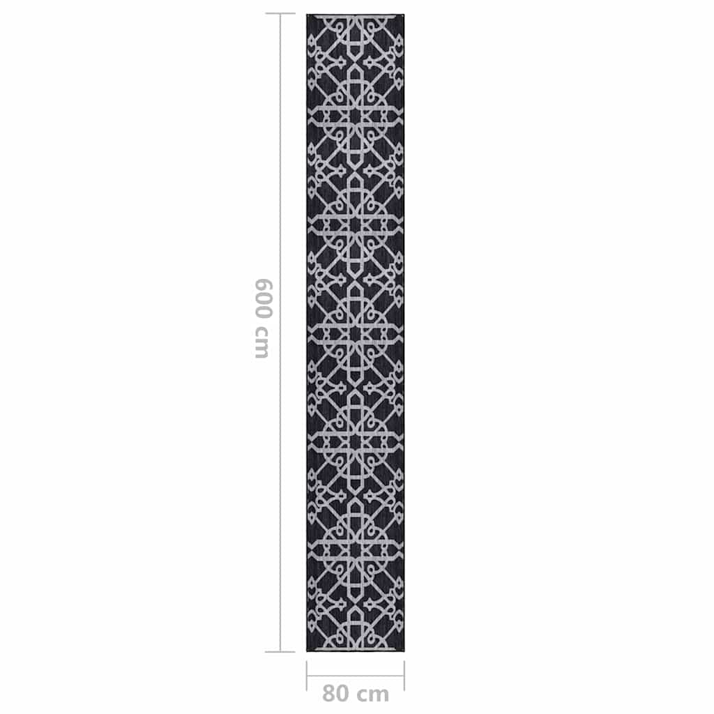 Tappeto Corsia Nera 80x600 cm