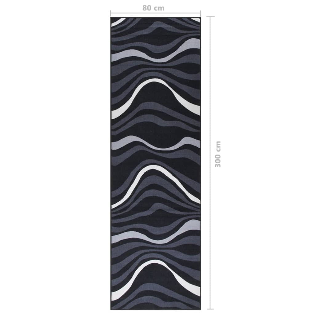 Tappeto Corsia Nero 80x300 cm
