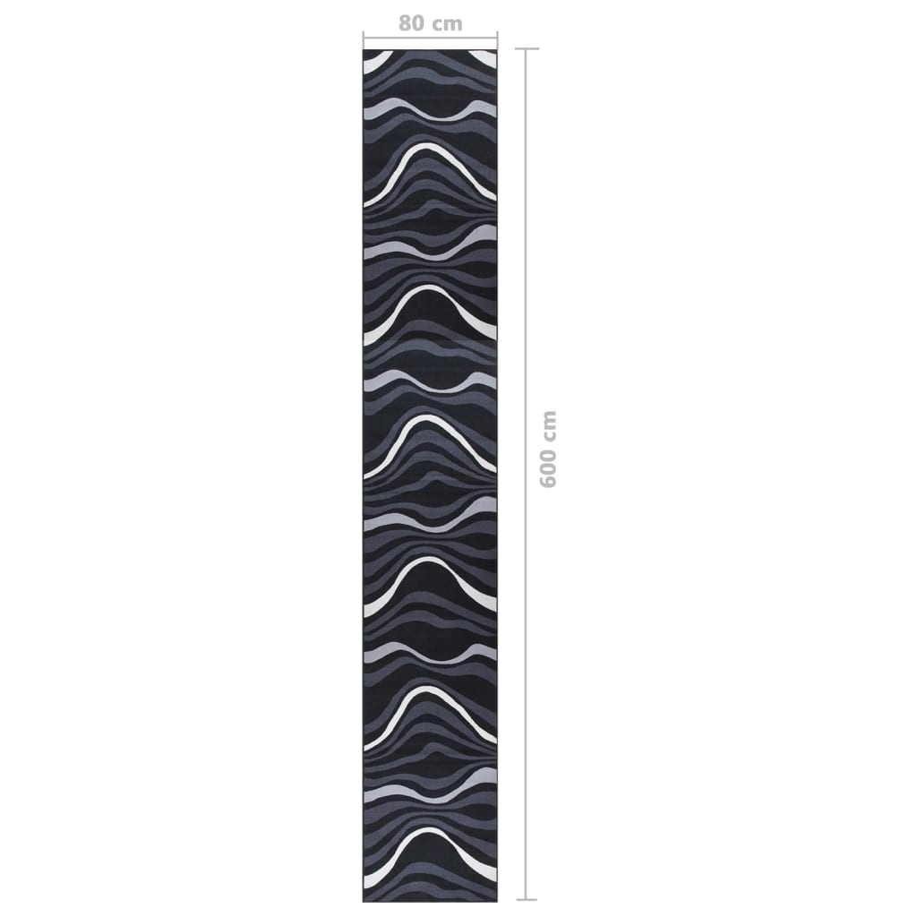 Tappeto Corsia Nera 80x600 cm