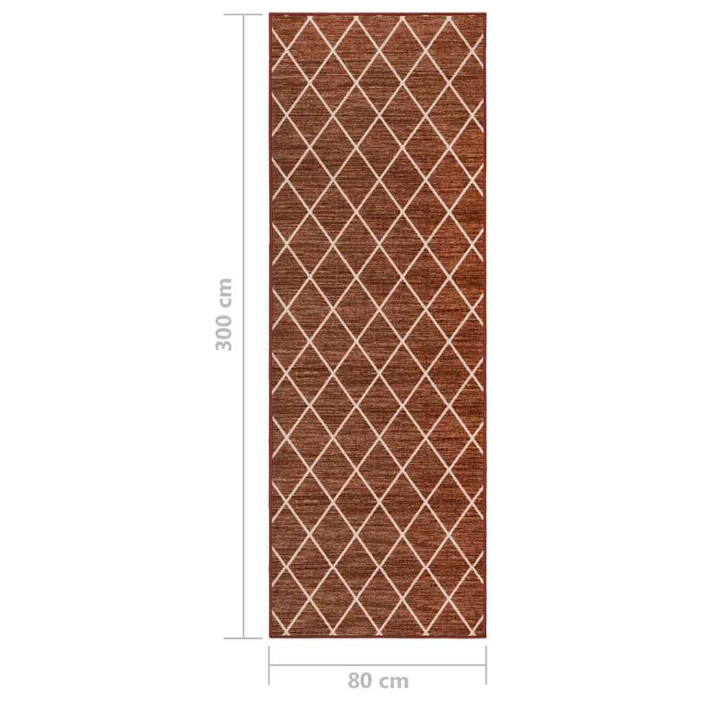 Tappeto Corsia Marrone Scuro 80x300 cm