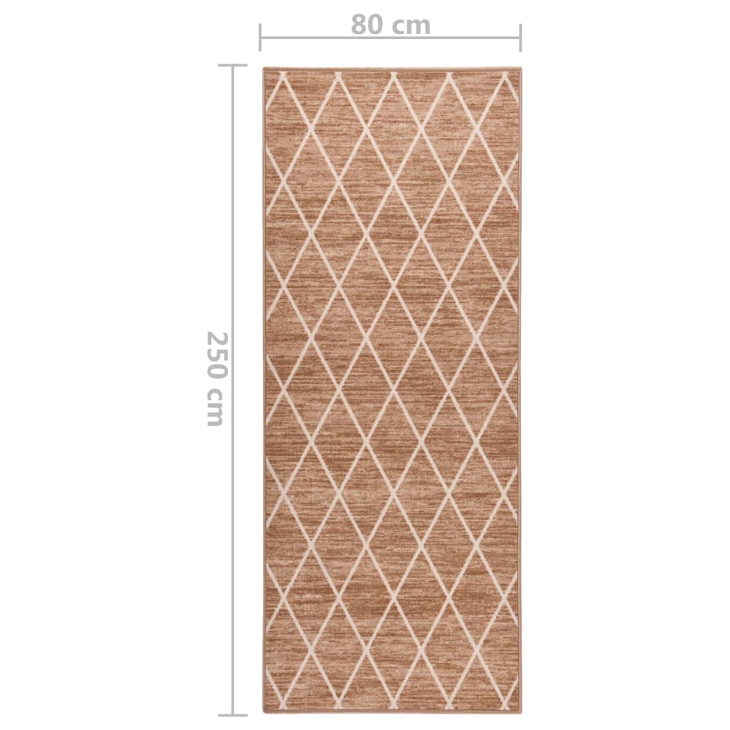 Tappeto Corsia Marrone Chiaro 80x250 cm