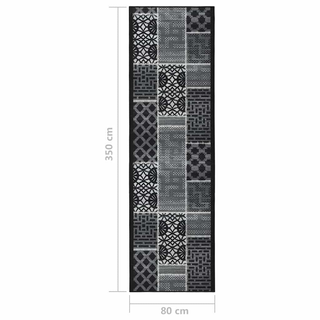 Tappeto Corsia Nero 80x350 cm