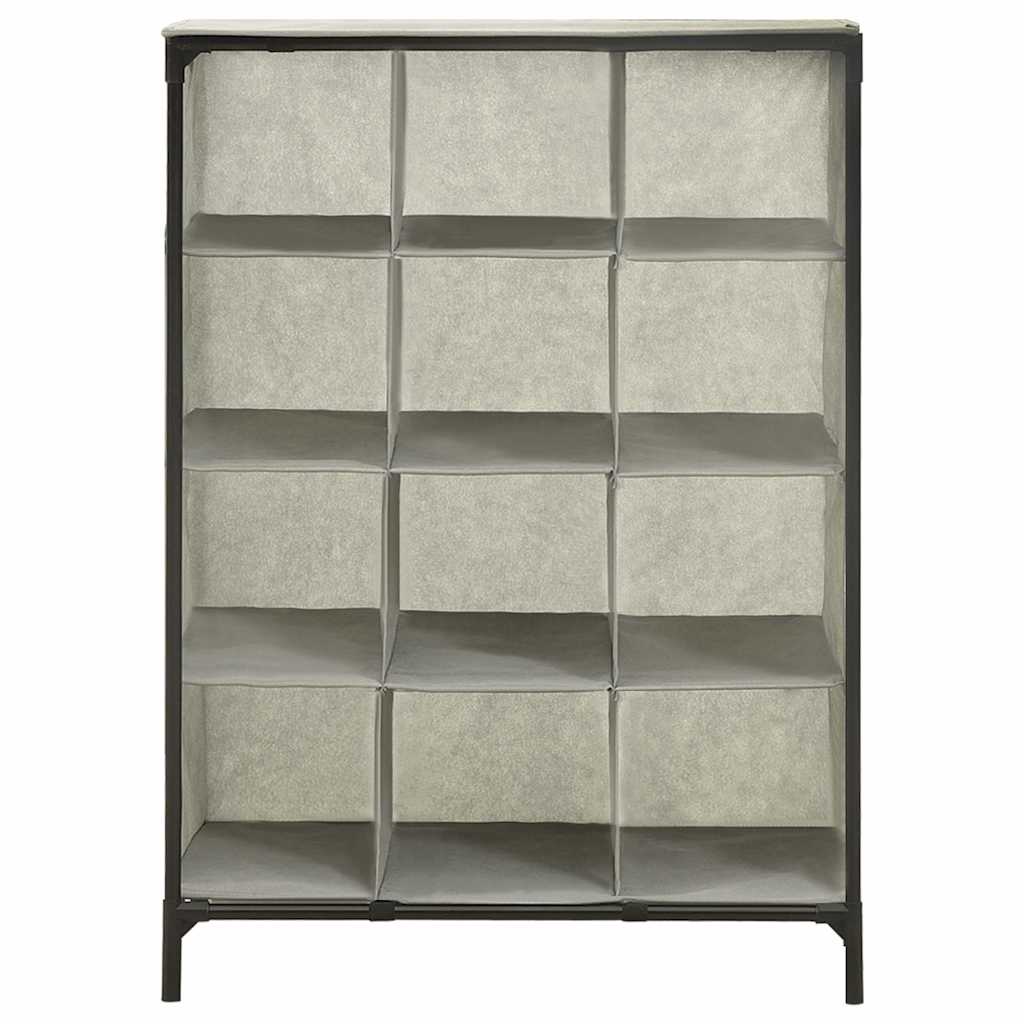 Scarpiera 55x36x76 cm Tessuto non Tessuto e Acciaio Grigio