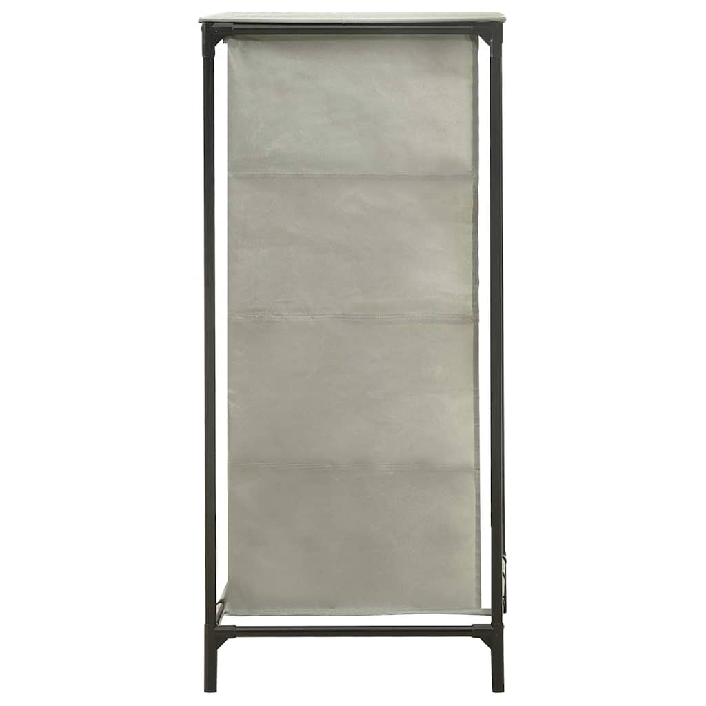 Scarpiera 55x36x76 cm Tessuto non Tessuto e Acciaio Grigio