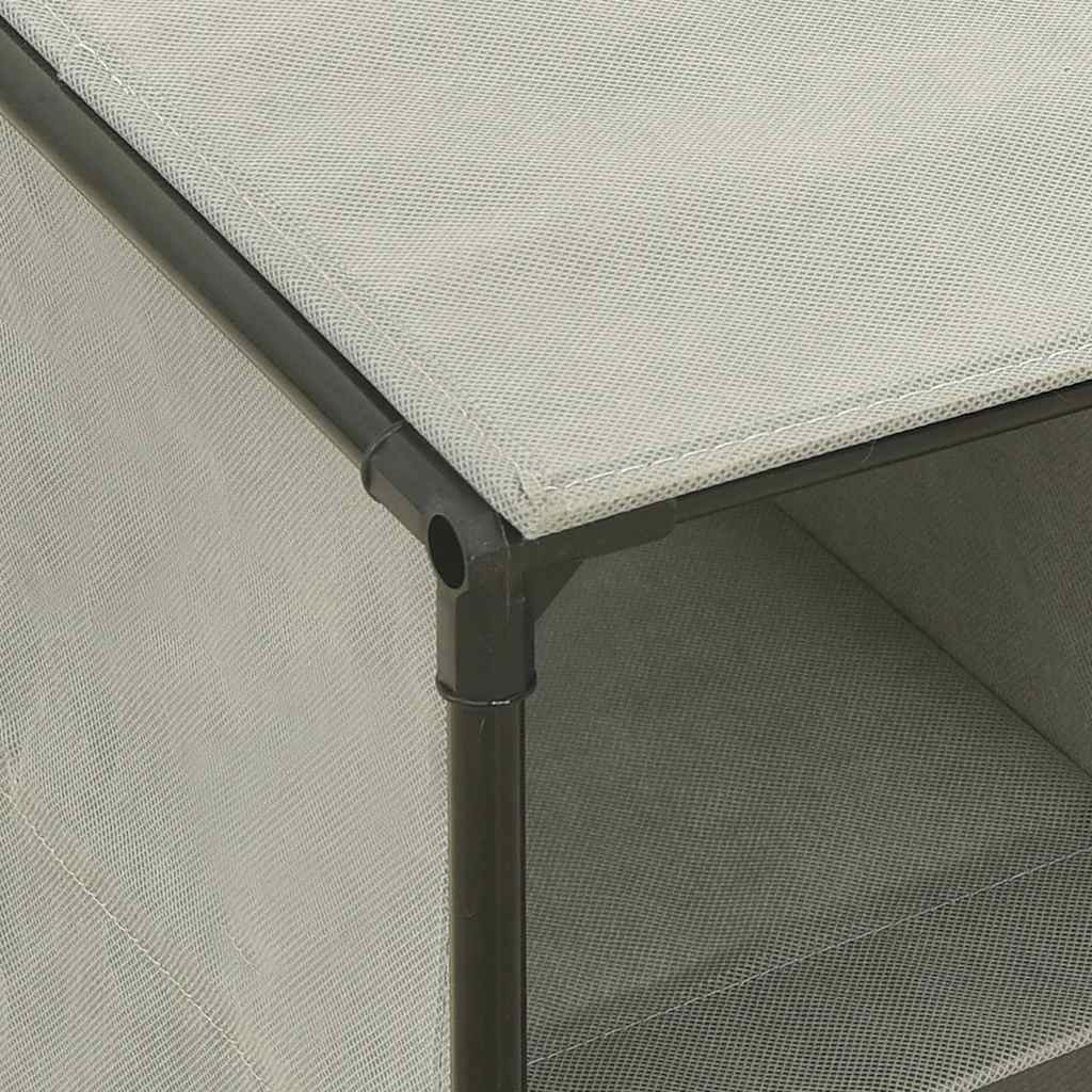 Scarpiera 55x36x76 cm Tessuto non Tessuto e Acciaio Grigio
