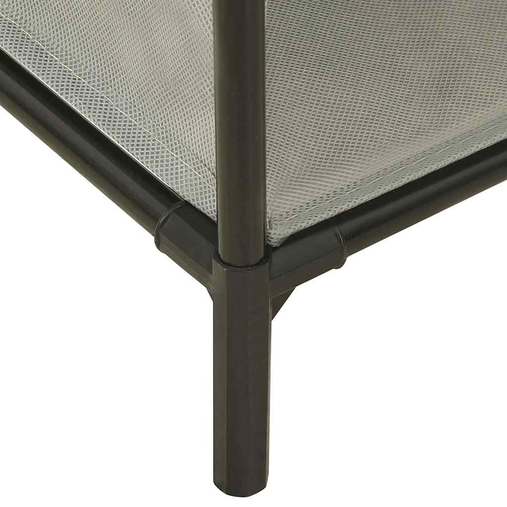 Scarpiera 55x36x76 cm Tessuto non Tessuto e Acciaio Grigio