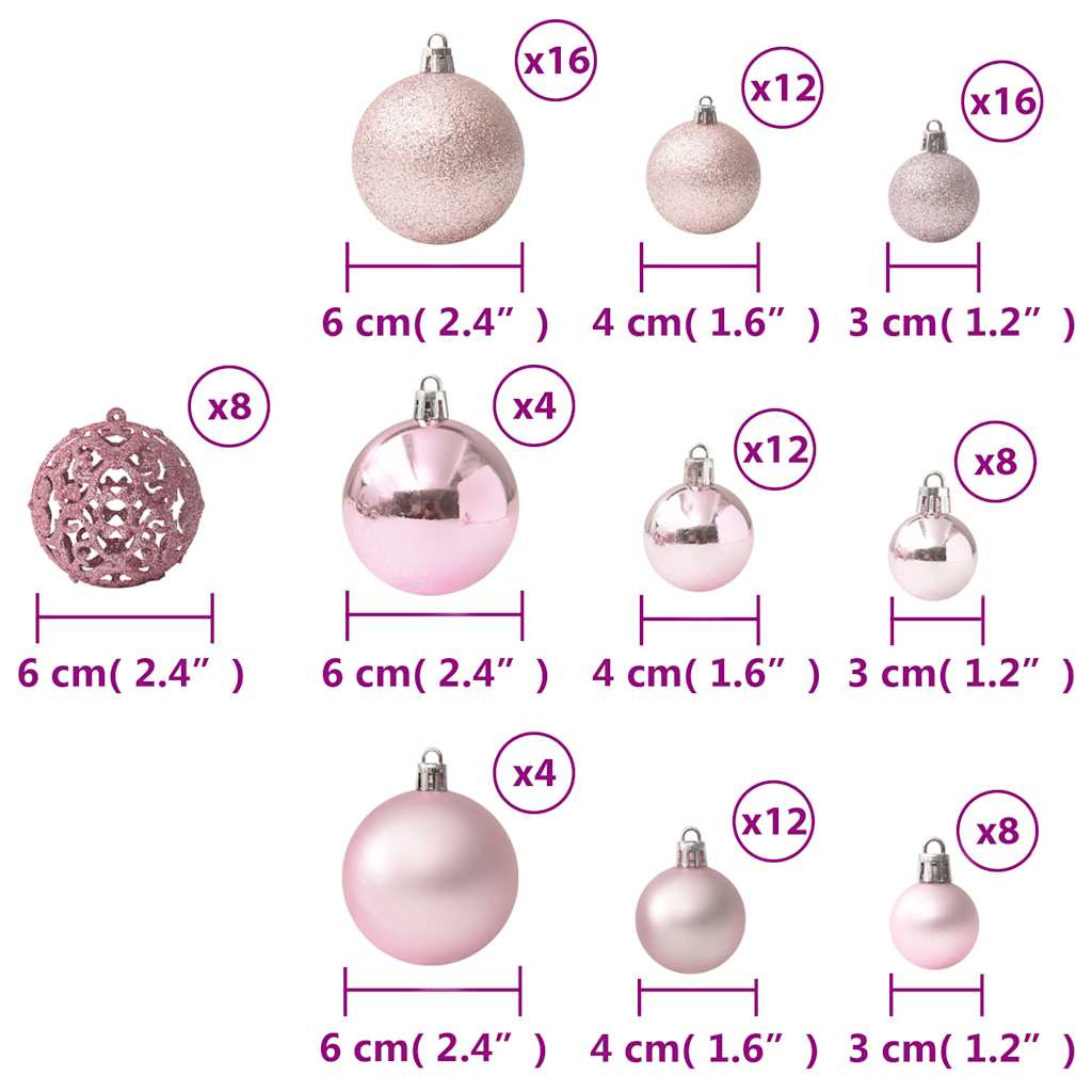 Set Palline di Natale 100 pz Rosa