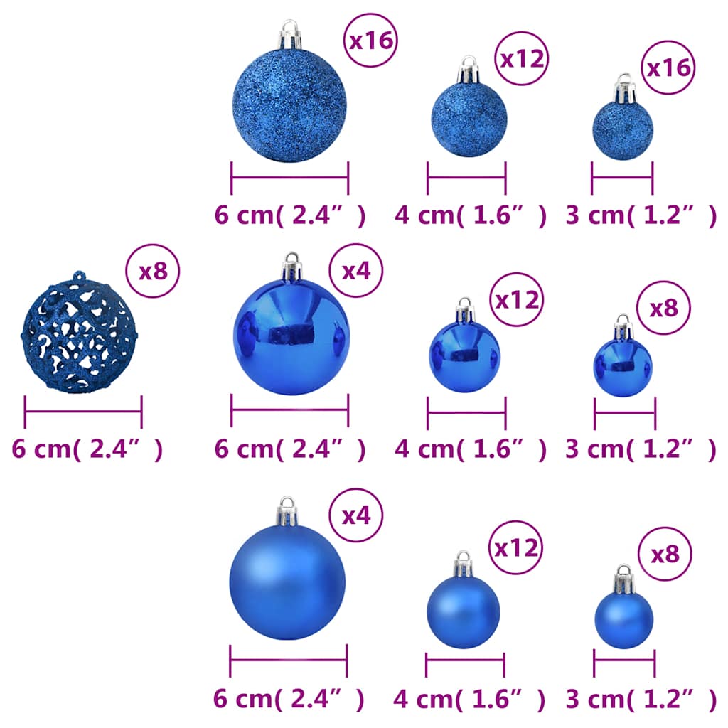 Set Palline di Natale 100 pz Blu