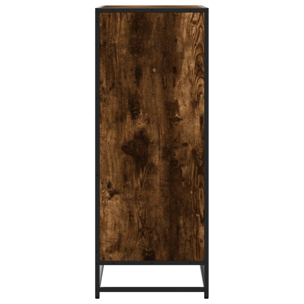 Scarpiera Rovere Fumo 75x38x97,5 cm Legno Multistrato Metallo