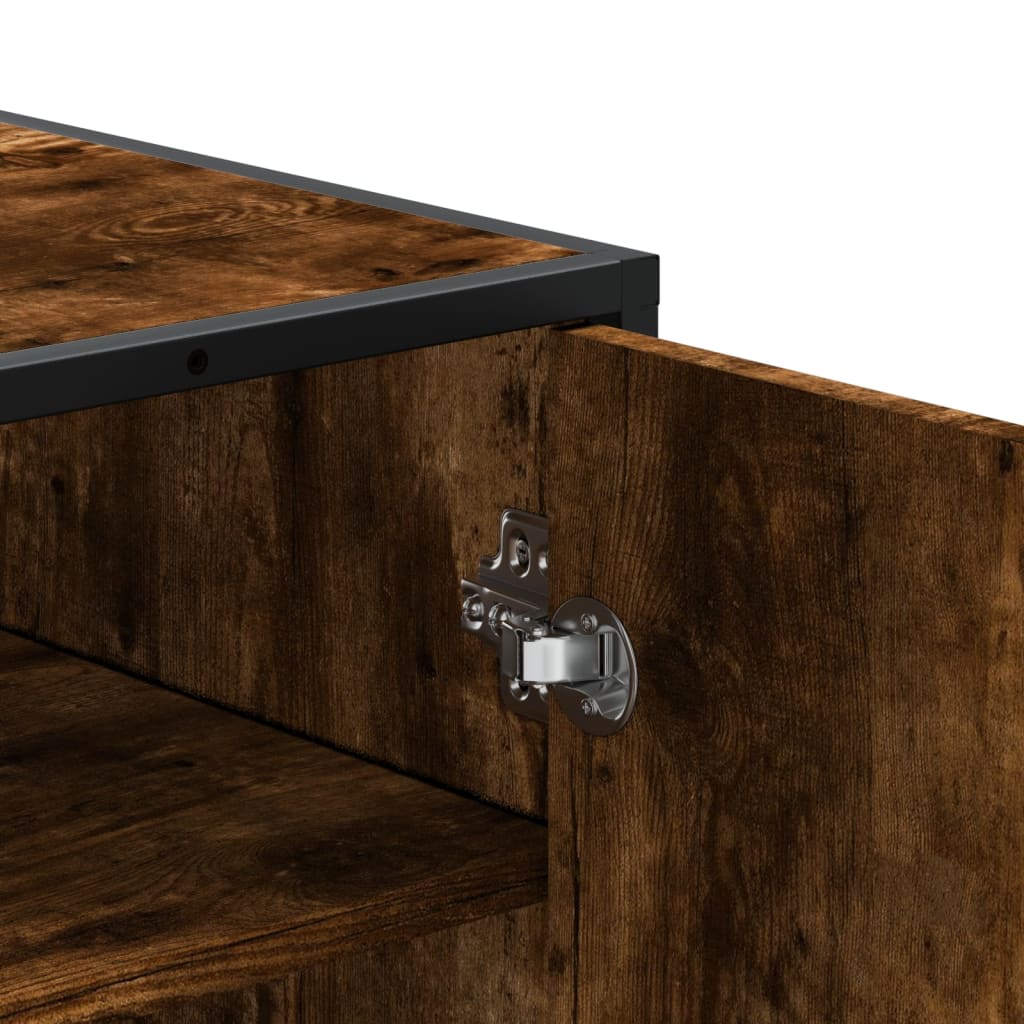 Scarpiera Rovere Fumo 75x38x97,5 cm Legno Multistrato Metallo